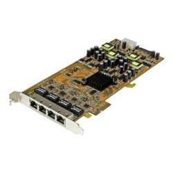 StarTech.com 4 Port Gigabit PoE (Power over Ethernet) Card - PCIe Network Card - PoE / PoE+ Up to 25W Per Port - PCIe NIC