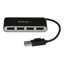 StarTech.com 4 Port USB 2.0 Hub - USB Bus Powered - Portable Multi Port USB 2.0 Splitter and Expander Hub - Small Travel USB