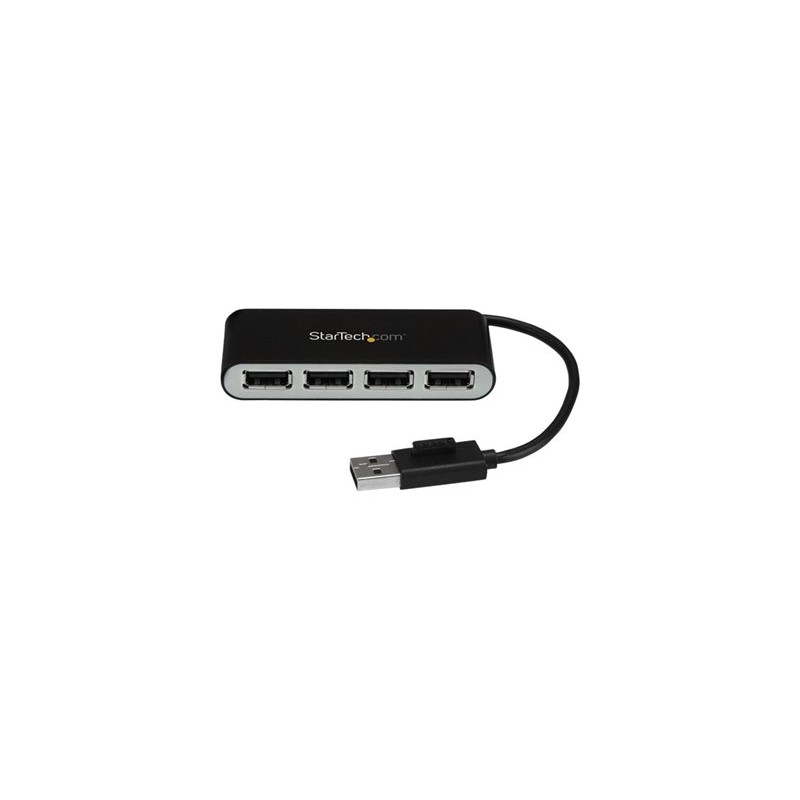 StarTech.com 4 Port USB 2.0 Hub - USB Bus Powered - Portable Multi Port USB 2.0 Splitter and Expander Hub - Small Travel USB