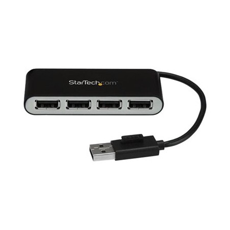 StarTech.com 4 Port USB 2.0 Hub - USB Bus Powered - Portable Multi Port USB 2.0 Splitter and Expander Hub - Small Travel USB