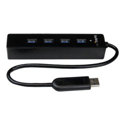 StarTech.com 4-Port USB 3.0 Hub with Built-in Cable - SuperSpeed Laptop USB Hub - Portable USB Splitter - Mini USB Hub
