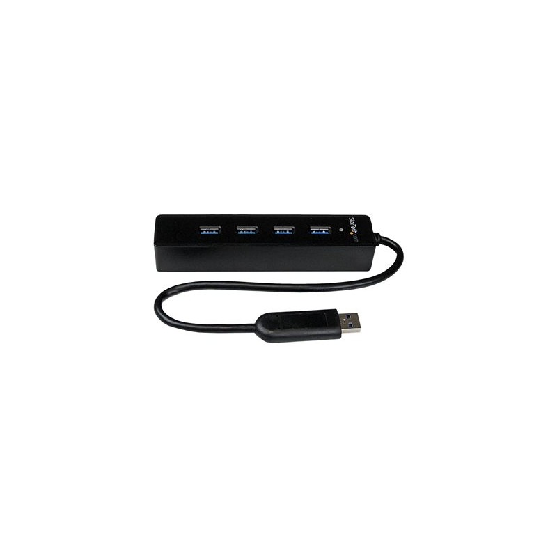 StarTech.com 4-Port USB 3.0 Hub with Built-in Cable - SuperSpeed Laptop USB Hub - Portable USB Splitter - Mini USB Hub