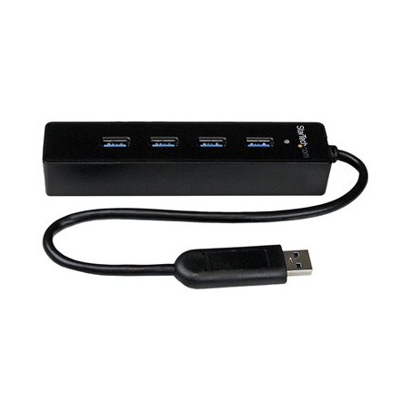 StarTech.com 4-Port USB 3.0 Hub with Built-in Cable - SuperSpeed Laptop USB Hub - Portable USB Splitter - Mini USB Hub