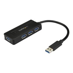 StarTech.com 4 Port USB 3.0 Hub SuperSpeed 5Gbps with Fast Charge Portable USB 3.1/USB 3.2 Gen 1 Type-A Laptop/Desktop Hub, USB
