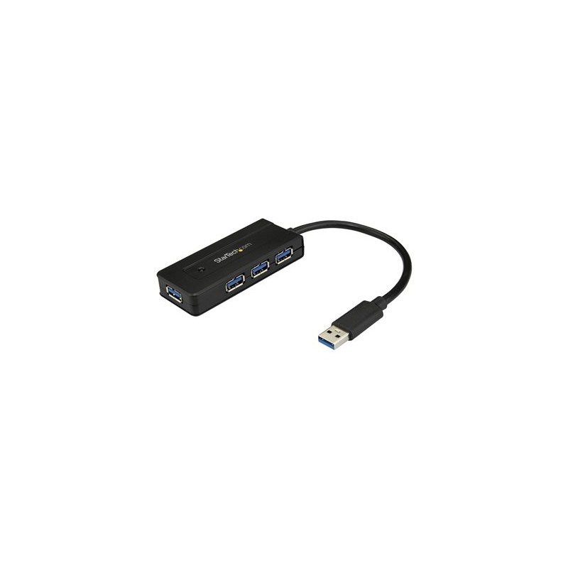 StarTech.com 4 Port USB 3.0 Hub SuperSpeed 5Gbps with Fast Charge Portable USB 3.1/USB 3.2 Gen 1 Type-A Laptop/Desktop Hub, USB