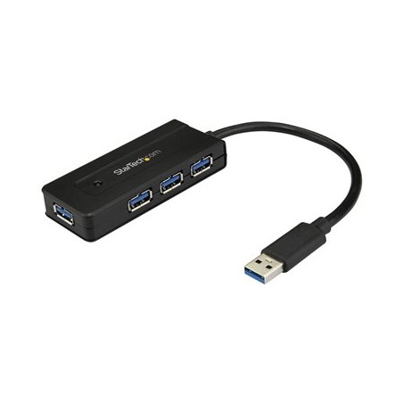 StarTech.com 4 Port USB 3.0 Hub SuperSpeed 5Gbps with Fast Charge Portable USB 3.1/USB 3.2 Gen 1 Type-A Laptop/Desktop Hub, USB