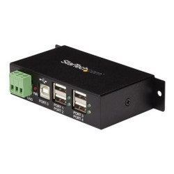 StarTech.com Rackmount USB 2.0 Hub - 4 Port Rugged Industrial USB 2.0 Hub - Rozbočovač - 4 x USB 2.0 - lze montovat na konzolu