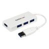 StarTech.com 4 Port USB 3.0 Hub - Multi Port USB Hub w/ Built-in Cable - Powered USB 3.0 Extender for Your Laptop - White