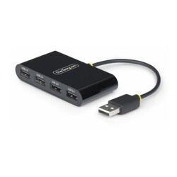 StarTech.com 4-Port USB 2.0 Hub, USB Bus Powered, Small Travel Mini USB Hub, USB 2.0 Splitter, Multi-Port Portable USB Hub