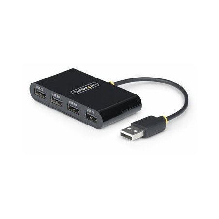 StarTech.com 4-Port USB 2.0 Hub, USB Bus Powered, Small Travel Mini USB Hub, USB 2.0 Splitter, Multi-Port Portable USB Hub