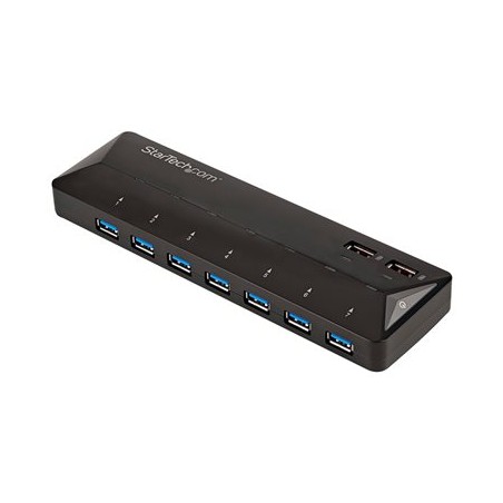 StarTech.com 9 Port USB 3.0 Hub - 7 x USB-A, 2 x USB-A Fast Charge Ports - Multi Port Powered USB Charging Station (ST93007U2C)