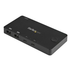 StarTech.com 2 Port USB C KVM Switch, 4K 60Hz HDMI, Compact Dual Port UHD USB Type C Desktop Mini KVM Switch with USB C Cables