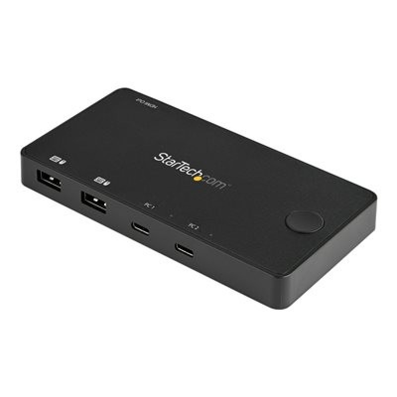 StarTech.com 2 Port USB C KVM Switch, 4K 60Hz HDMI, Compact Dual Port UHD USB Type C Desktop Mini KVM Switch with USB C Cables