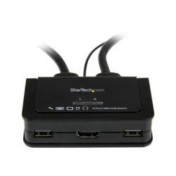 StarTech.com 2 Port USB HDMI Cable KVM Switch with Audio and Remote Switch - USB Powered KVM with HDMI - Dual Port HDMI KVM