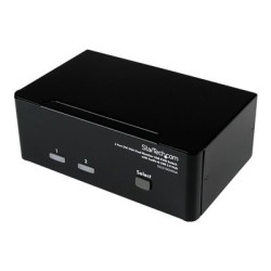 StarTech.com 2 Port KVM Switch - DVI and VGA w/ Audio and USB 2.0 Hub - Dual Monitor / Display / Screen KVM Switch - DVI VGA