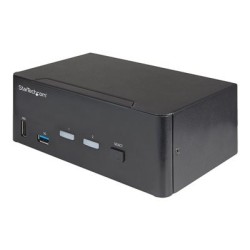 StarTech.com 2 Port Dual Monitor HDMI KVM Switch, 4K 60Hz Ultra HD HDR, Desktop 4K HDMI 2.0 KVM Switch with 2 Port USB 3.0 Hub
