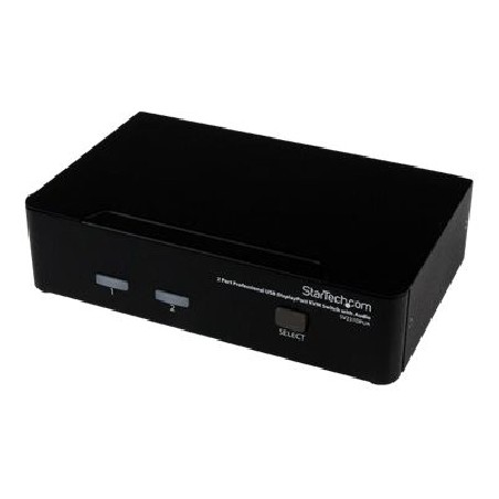 StarTech.com 2 Port DisplayPort KVM Switch - 2560x1600 @60Hz - Dual Port DP USB, Keyboard, Video, Mouse Switch Box w/ Audio for