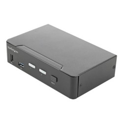 StarTech.com 2 Port HDMI KVM Switch, Single Monitor 4K 60Hz Ultra HD HDR, Desktop HDMI 2.0 KVM Switch with 2 Port USB 3.0 Hub
