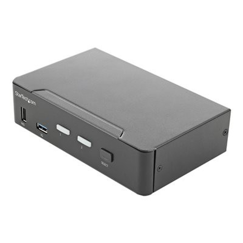 StarTech.com 2 Port HDMI KVM Switch, Single Monitor 4K 60Hz Ultra HD HDR, Desktop HDMI 2.0 KVM Switch with 2 Port USB 3.0 Hub