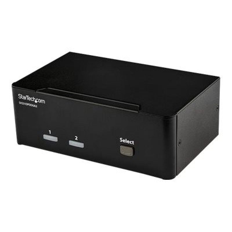 StarTech.com 2-Port DisplayPort KVM Switch - Dual-Monitor - 4K 60 - with Audio & USB Peripheral Support - DP 1.2 - USB Hub