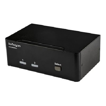 StarTech.com 2-Port DisplayPort KVM Switch - Dual-Monitor - 4K 60 - with Audio & USB Peripheral Support - DP 1.2 - USB Hub