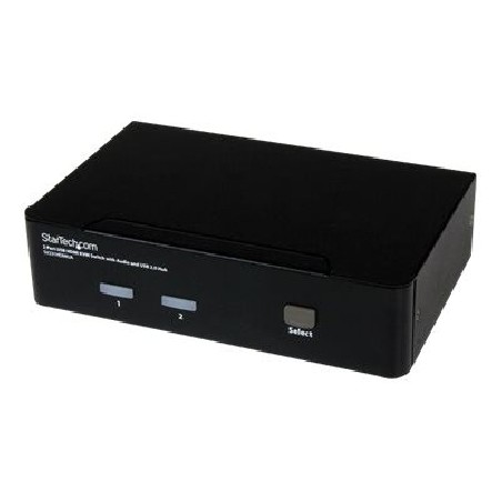 StarTech.com 2 Port USB HDMI KVM Switch with Audio and USB 2.0 Hub - 1080p (1920 x 1200), Hotkey Support - Dual Port Keyboard