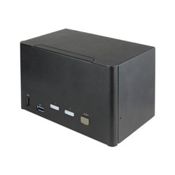 StarTech.com 2 Port Quad Monitor DisplayPort KVM Switch, 4K 60Hz UHD HDR, Desktop 4K DP 1.2 KVM with 2 Port USB 3.0 Hub (5Gbps)