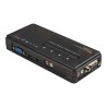 StarTech.com 4 Port Black USB KVM Switch Kit with Cables and Audio - desktop KVM Switch - VGA KVM Switch - USB KVM Switch 4