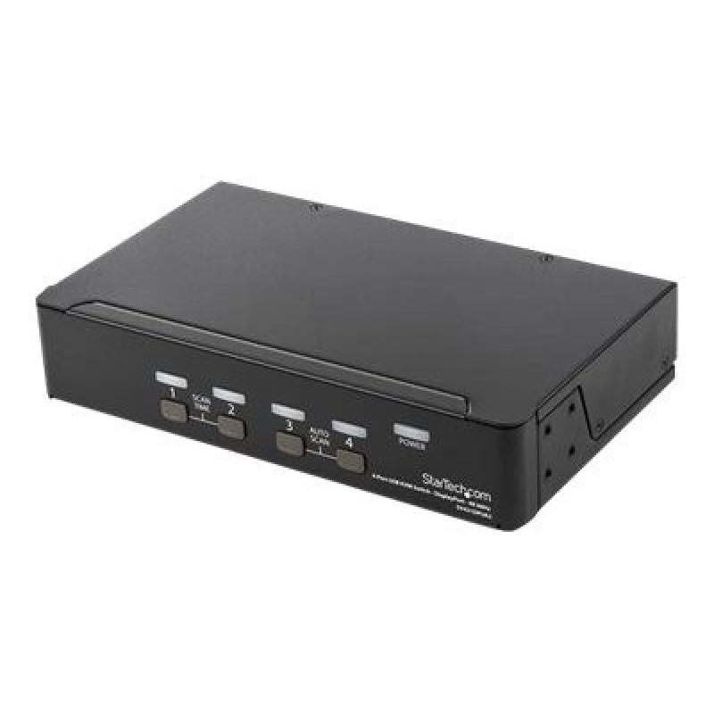 StarTech.com 4 Port DisplayPort KVM Switch, 4K 60Hz, Single Display, Dual Port UHD DP 1.2 USB KVM Switch with Integrated USB