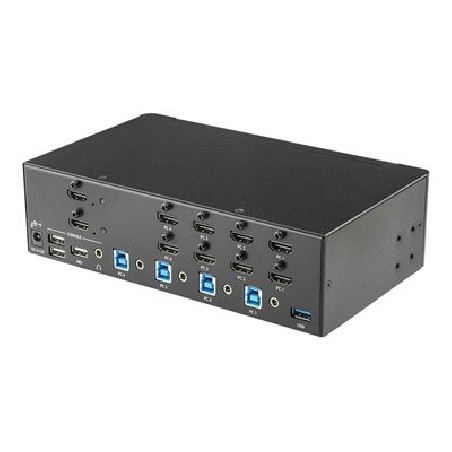 StarTech.com StarTech.com 4-Port Dual Monitor HDMI KVM Switch with Audio & USB 3.0 hub - 4K 30Hz - 4 PC Mac Computer KVM Switch