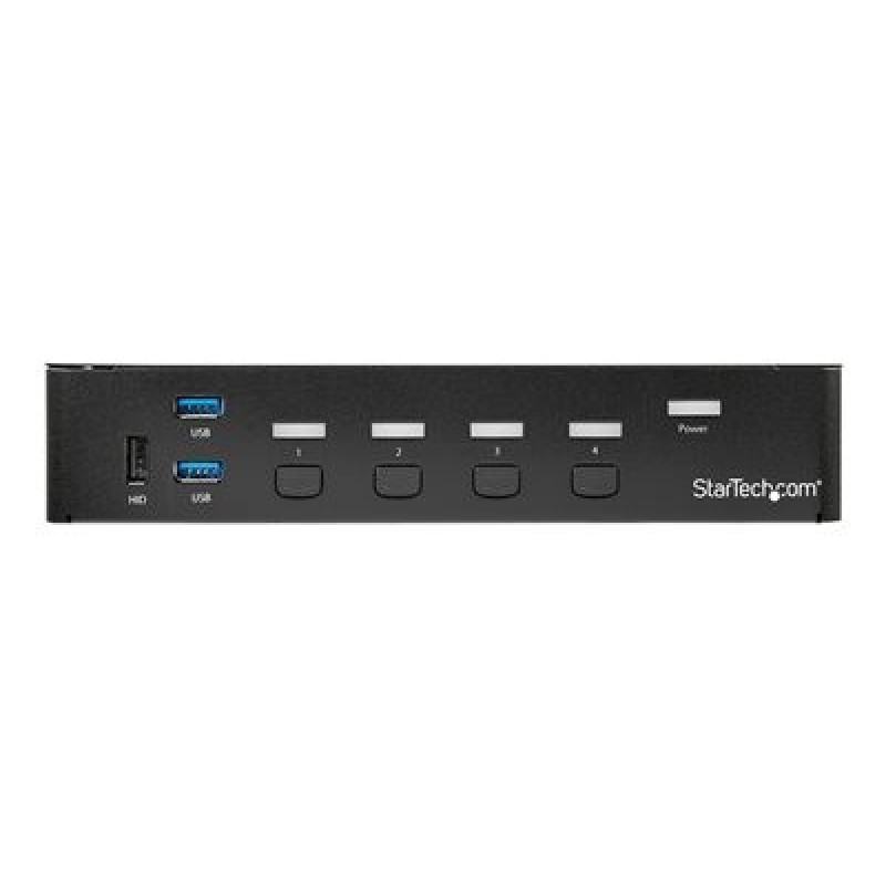 StarTech.com 4 Port DisplayPort KVM Switch - DP KVM Switch with Audio and Built-in USB 3.0 Hub for Peripherals - 4K 30Hz