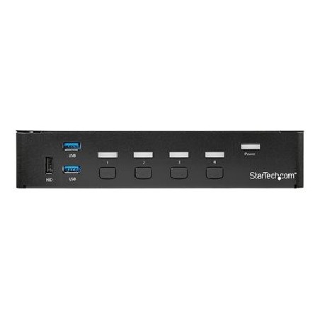 StarTech.com 4 Port DisplayPort KVM Switch - DP KVM Switch with Audio and Built-in USB 3.0 Hub for Peripherals - 4K 30Hz