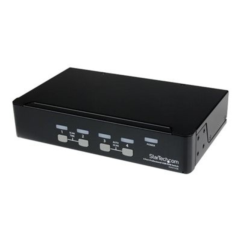 StarTech.com 4 Port Professional VGA USB KVM Switch with Hub - 1U Rack-mountable KVM Switch (SV431USB) - Přepínač KVM - 4 x KVM