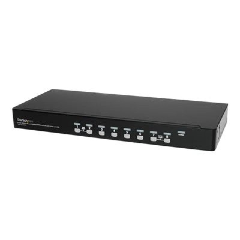 StarTech.com 8 Port 1U Rackmount USB KVM Switch Kit with OSD and Cables - Rack mount KVM - VGA KVM Switch - 8 Port KVM Switch