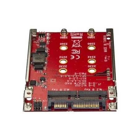 StarTech.com M.2 to SATA Adapter - Dual Slot - for 2.5in Drive Bay - RAID - M.2 SSD - M.2 Adapter - M.2 SSD Adapter (S322M225R)