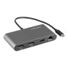StarTech.com Thunderbolt 3 Mini Dock - Portable Dual Monitor w/ DP 4K 60Hz - 2X USB-A Hub (3.2/2.0), GbE - 28cm Cable - TB3