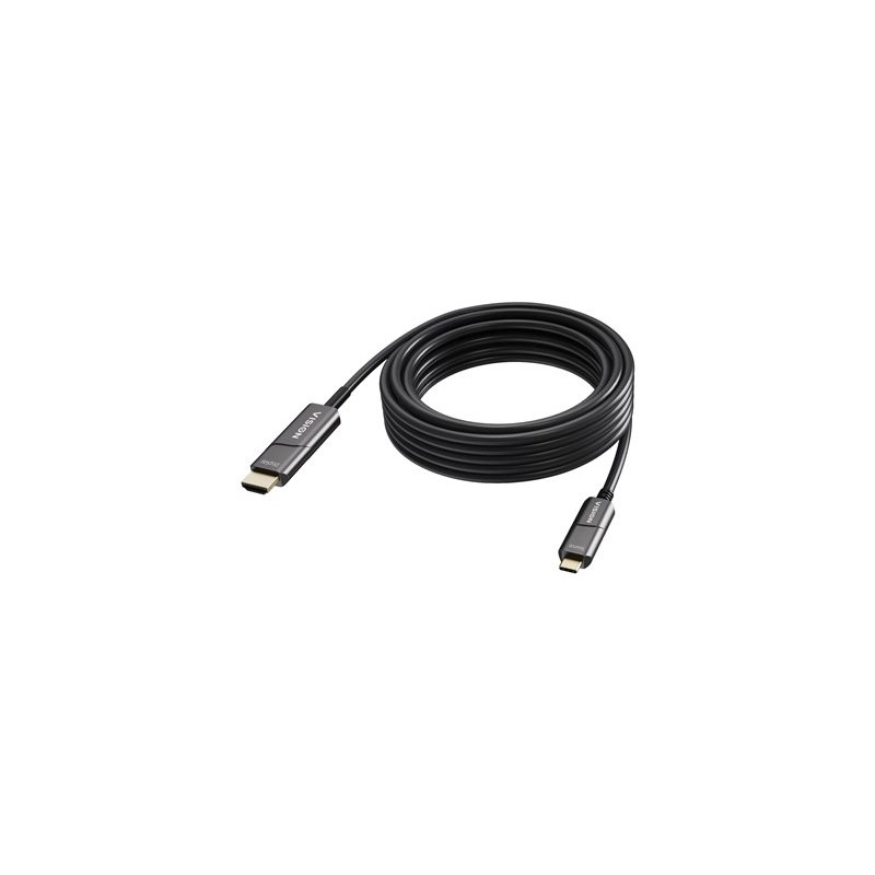 VISION - Kabel adaptéru - USB-C s piny (male) do HDMI s piny (male) - 10 m - optické vlákno - cerná - podpora 4K60 Hz (3840 x