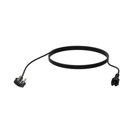 Vision - Elektrický kabel - BS 1363 do IEC 60320 C5 clover - 250 V - 13 A - 3 m - licna - černá - Velká Británie