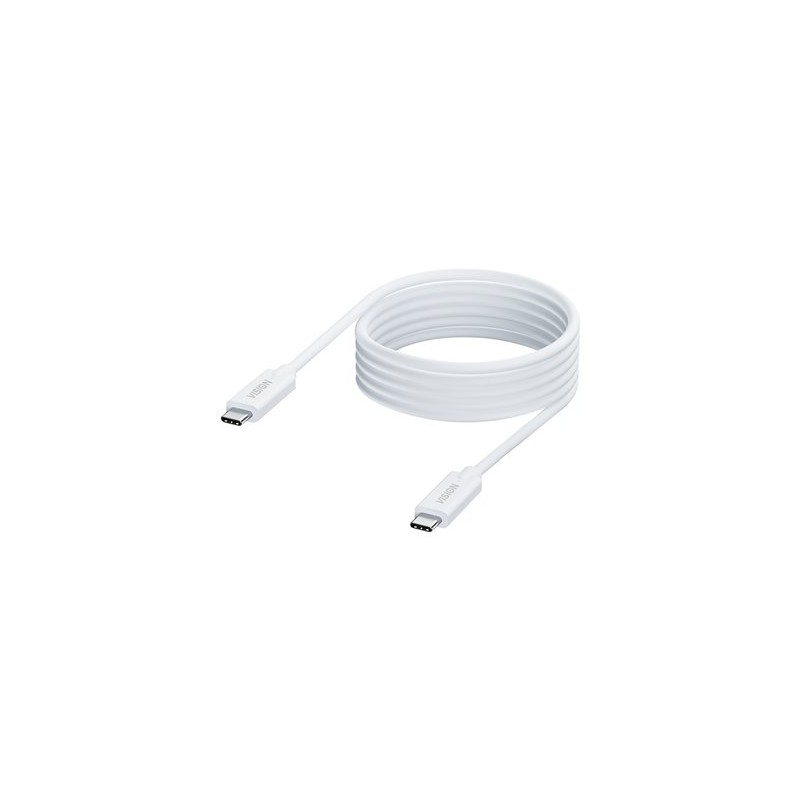 Vision - USB kabel - USB-C (M) do USB-C (M) - USB 3.1 Gen 1 - 3 A - 4 m - bílá