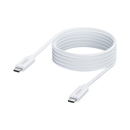 Vision - USB kabel - USB-C (M) do USB-C (M) - USB 3.1 Gen 1 - 3 A - 4 m - bílá