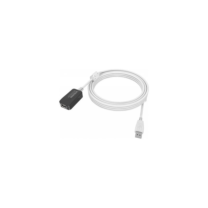 Vision Techconnect - Prodlužovací šňůra USB - USB (F) do USB (M) - USB 2.0 - 5 m - aktivní - bílá