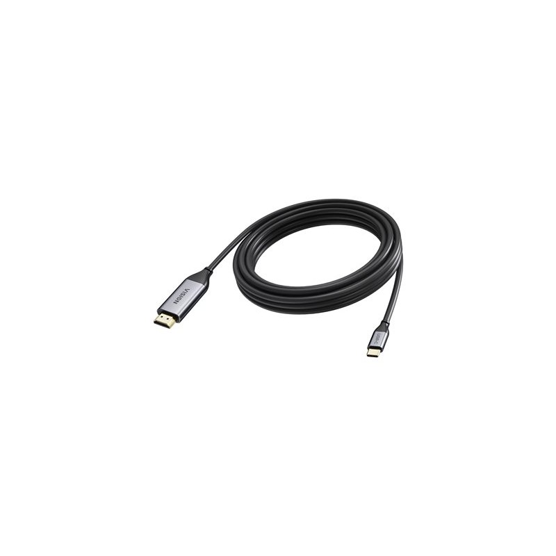 VISION - Kabel adaptéru - USB-C s piny (male) do HDMI s piny (male) - 5 m - koaxiál - cerná - podpora 4K60 Hz (3840 x 2160)