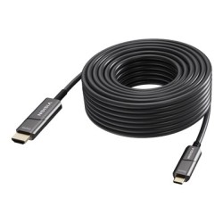 VISION - Kabel adaptéru - USB-C s piny (male) do HDMI s piny (male) - 50 m - optické vlákno - cerná - podpora 4K60 Hz (3840 x