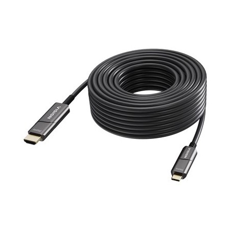 VISION - Kabel adaptéru - USB-C s piny (male) do HDMI s piny (male) - 50 m - optické vlákno - cerná - podpora 4K60 Hz (3840 x