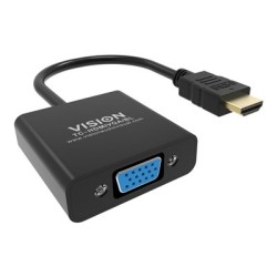 VISION Professional - Video adaptér - HDMI s piny (male) do HD-15 (VGA) se zdířkami (female) - 23 cm - černá - podpora 1080p
