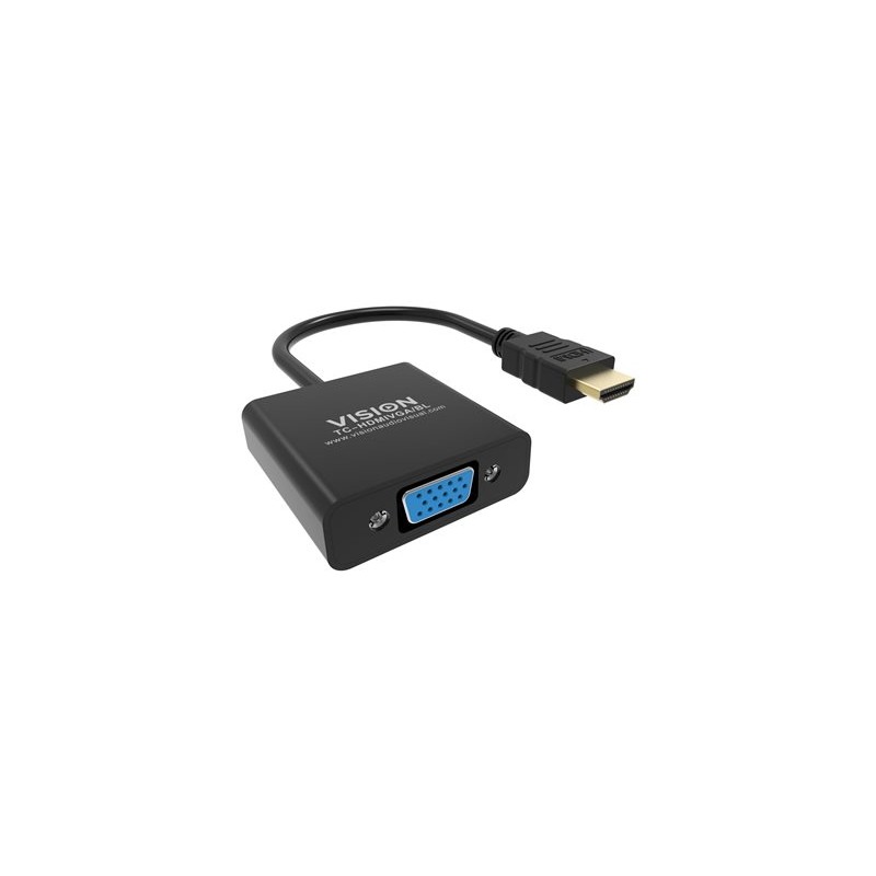 VISION Professional - Video adaptér - HDMI s piny (male) do HD-15 (VGA) se zdířkami (female) - 23 cm - černá - podpora 1080p