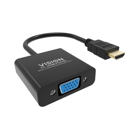 VISION Professional - Video adaptér - HDMI s piny (male) do HD-15 (VGA) se zdířkami (female) - 23 cm - černá - podpora 1080p
