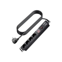 Vision - Pásek na rozvod silnoproudu - AC 230 V - vstup: power CEE 7/7 - výstupní konektory: 4 (power CEE 7/3) - 1.8 m kabel