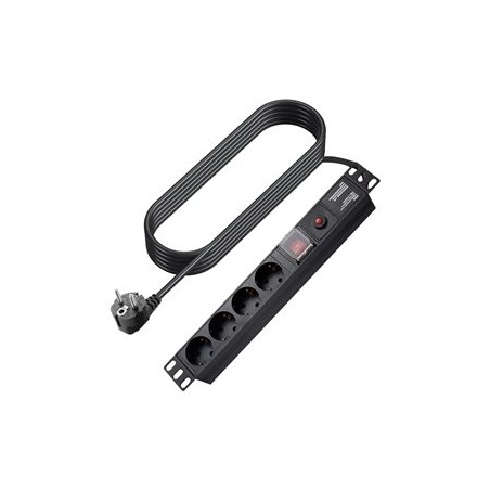 Vision - Pásek na rozvod silnoproudu - AC 230 V - vstup: power CEE 7/7 - výstupní konektory: 4 (power CEE 7/3) - 1.8 m kabel