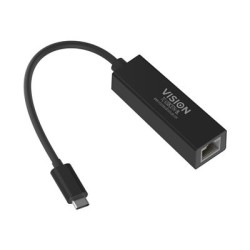 Vision TC-USBCETH/BL - Síťový adaptér - USB-C 3.1 - Gigabit Ethernet x 1 - černá